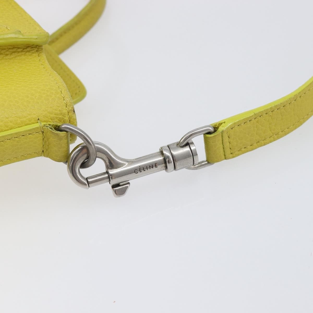 Celine Luggage Grainy Leather, Yellow, Leather, Handbag
