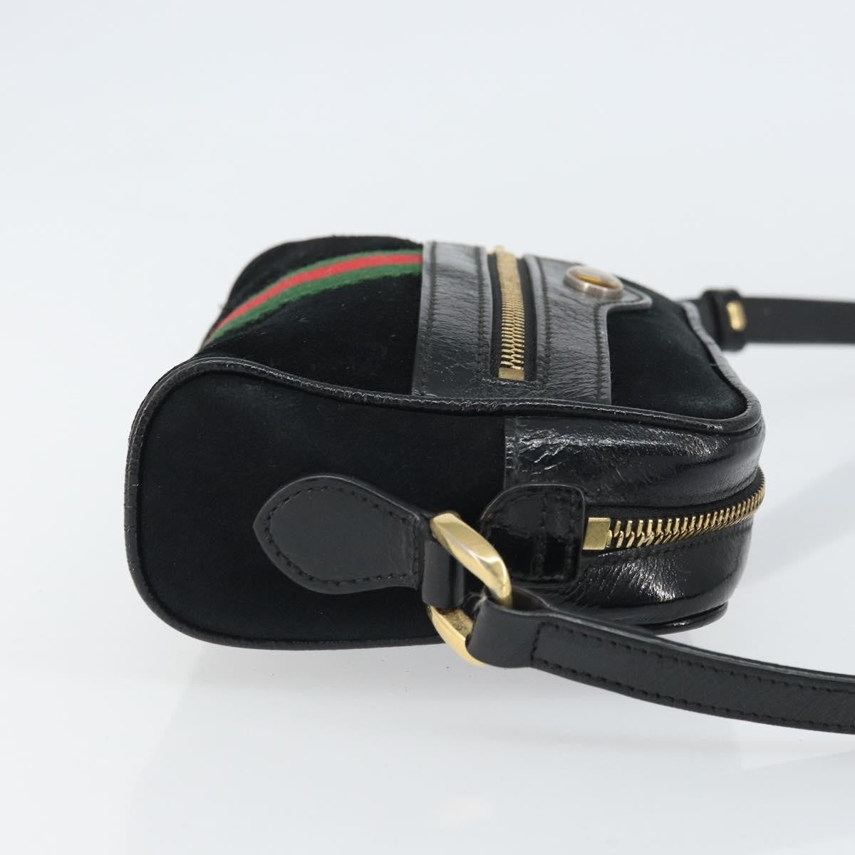 Gucci Ophidia Suede, Black, Suede, Shoulder Bag