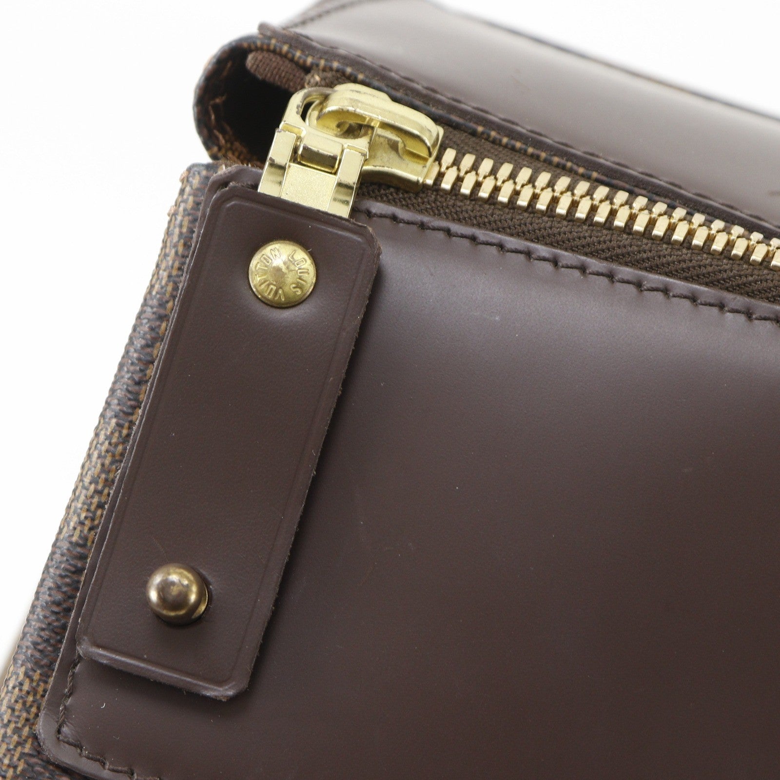 Louis Vuitton Greenwich Damier Ebene, Brown, Canvas, Handbag