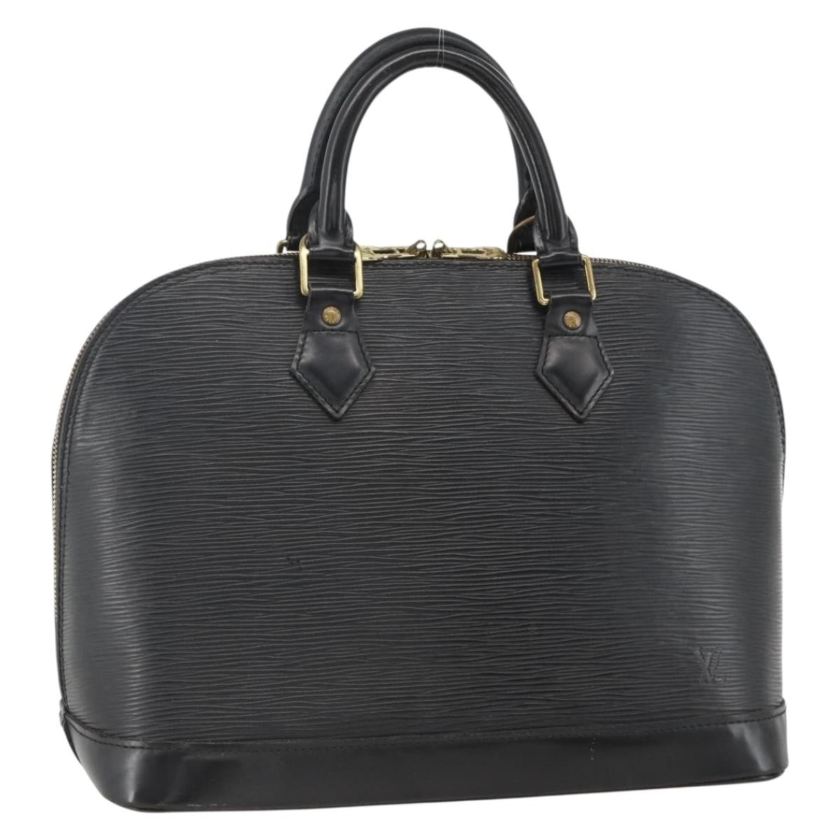 Louis Vuitton Alma Epi Leather, Black, Leather, Handbag