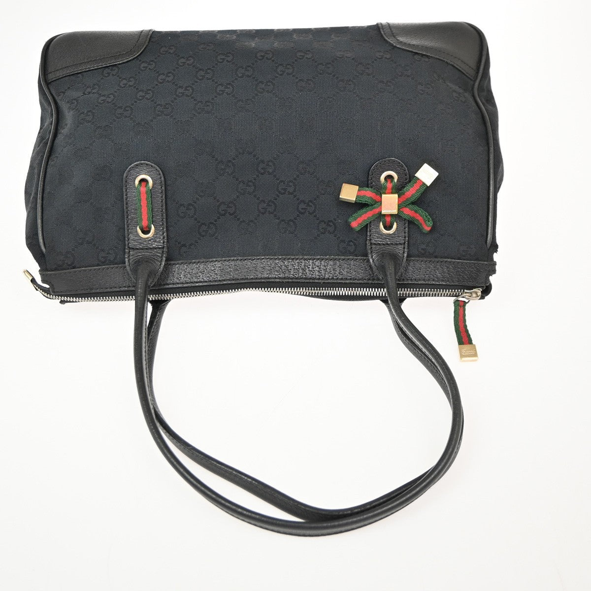 Gucci Princy Tote GG Canvas and leather, Black, Canvas, Tote Bag