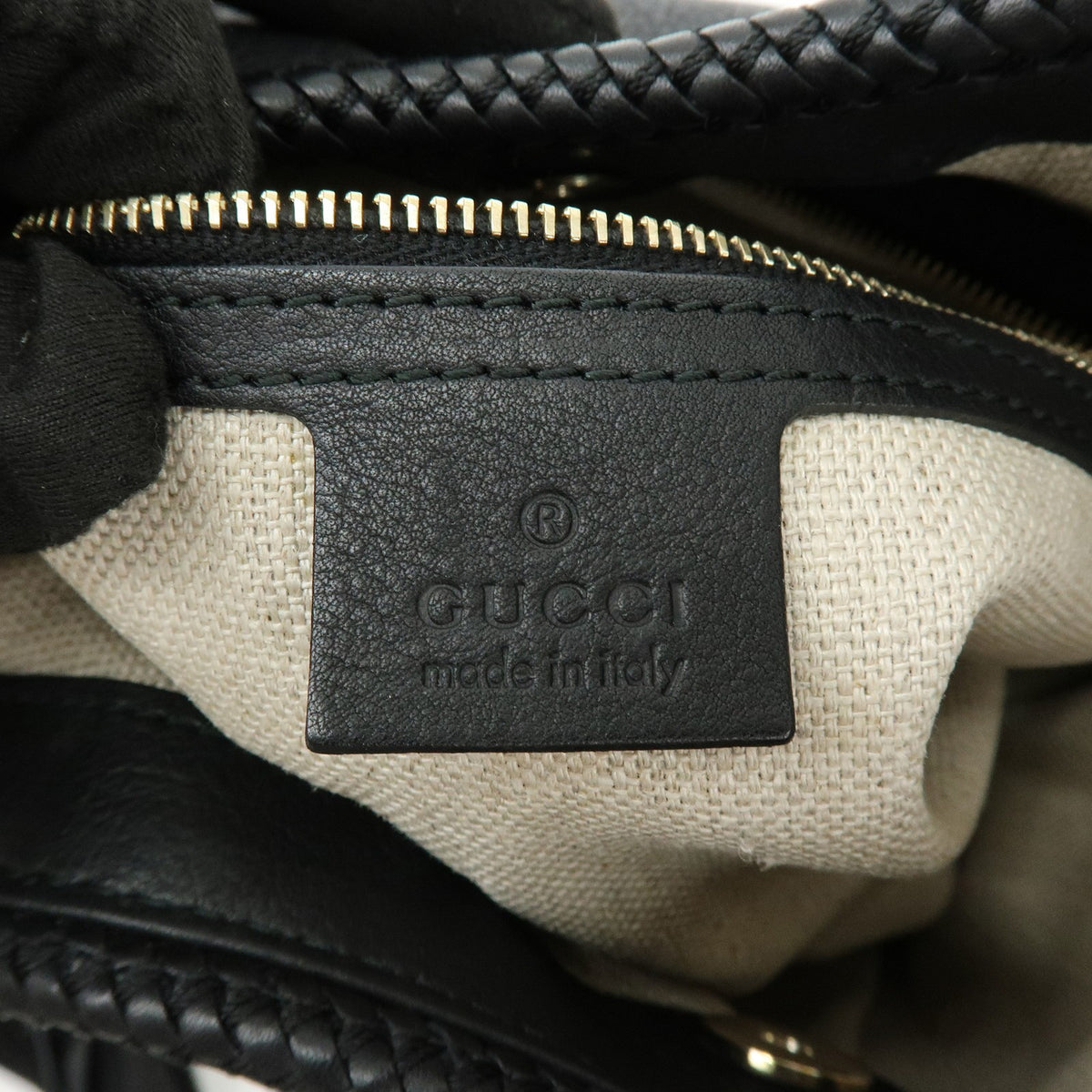 Gucci Marrakech Hobo Leather, Black, Leather, Shoulder Bag