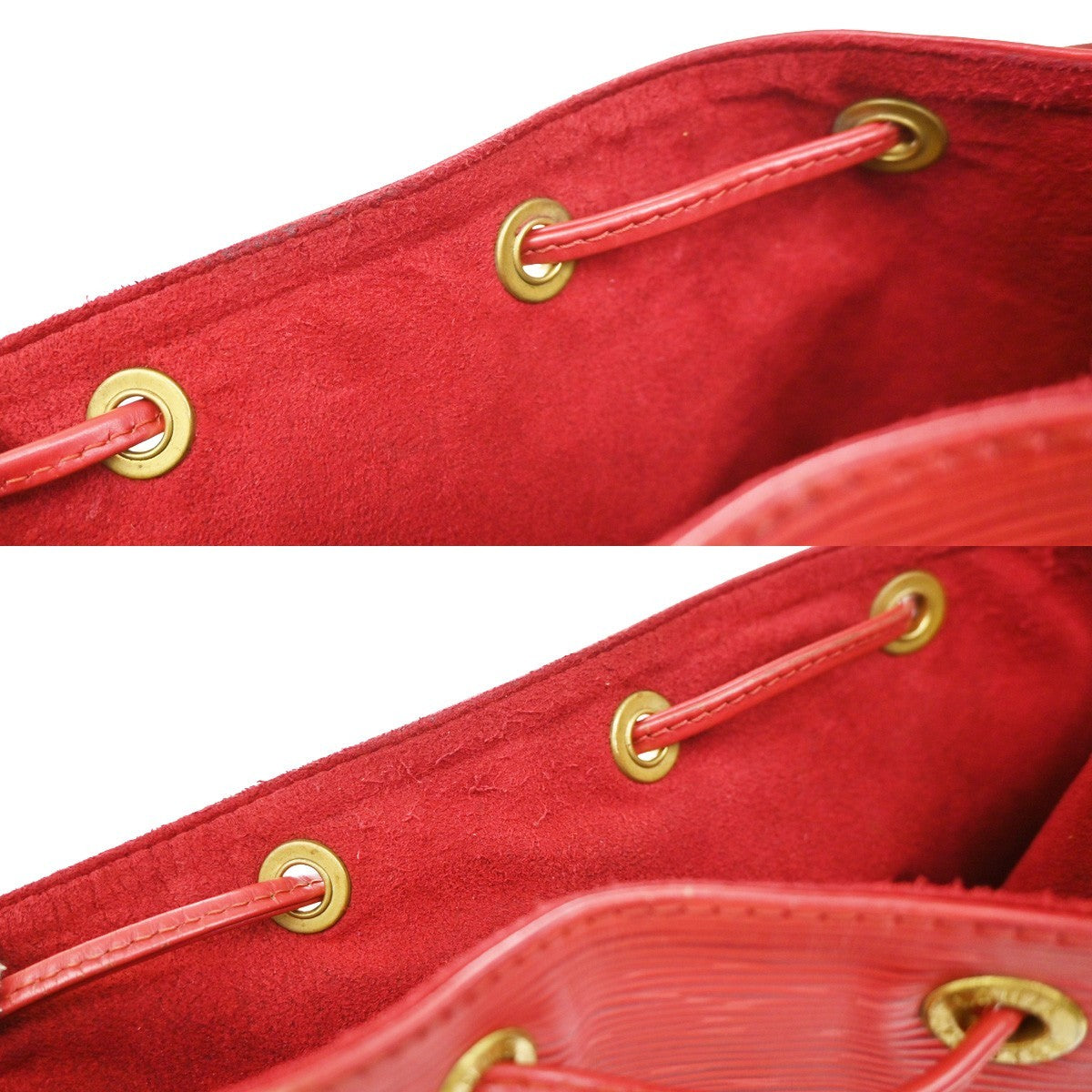 Louis Vuitton Petit Noe Epi Leather, Red, Leather, Handbag