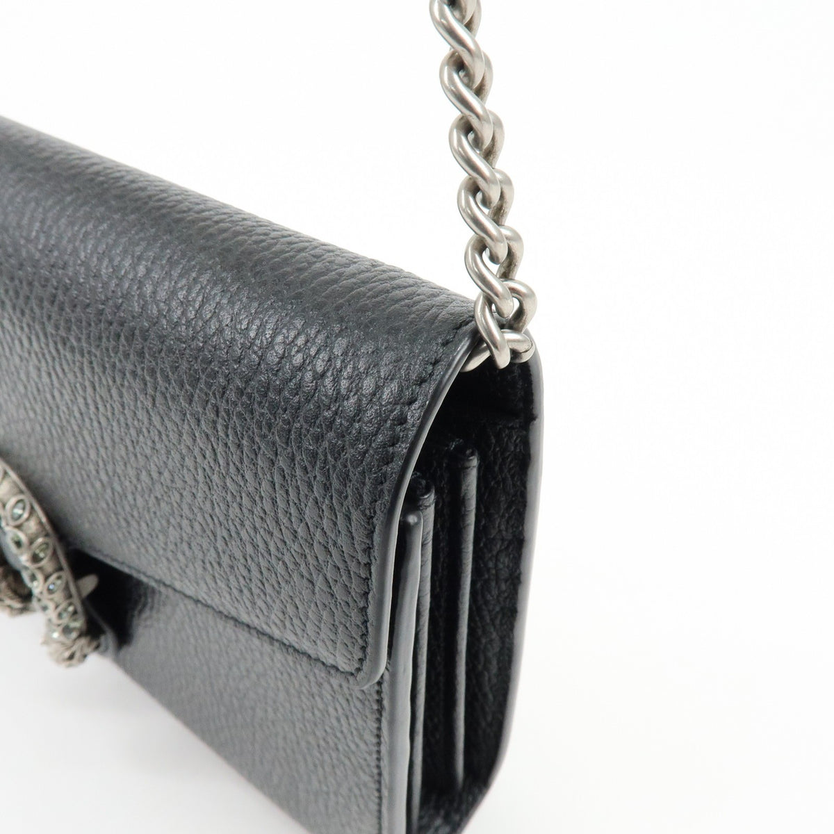 Gucci Dionysus Chain Leather, Black, Leather, Crossbody Bag