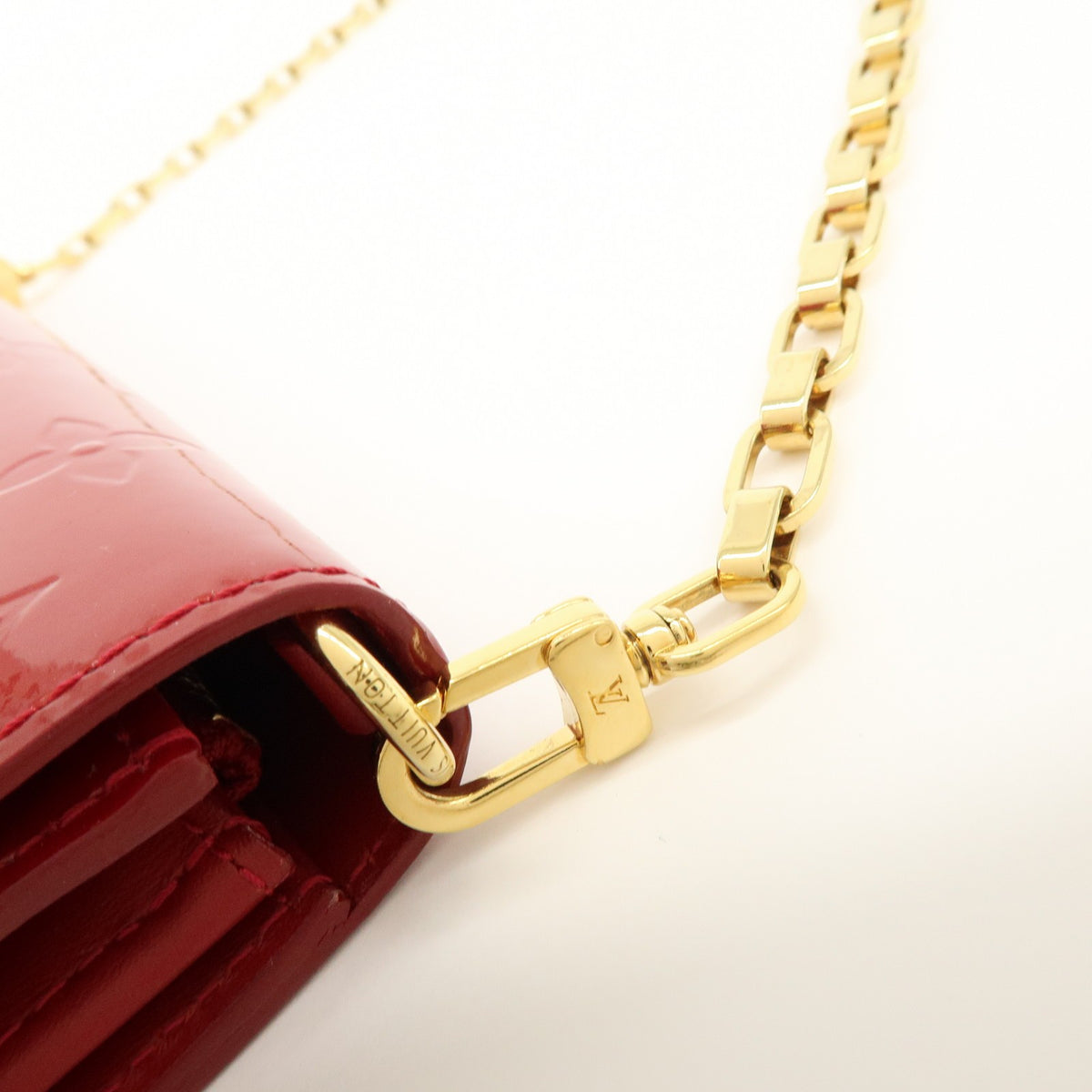 Louis Vuitton Chaine Monogram Vernis, Red, Patent Leather, Crossbody Bag