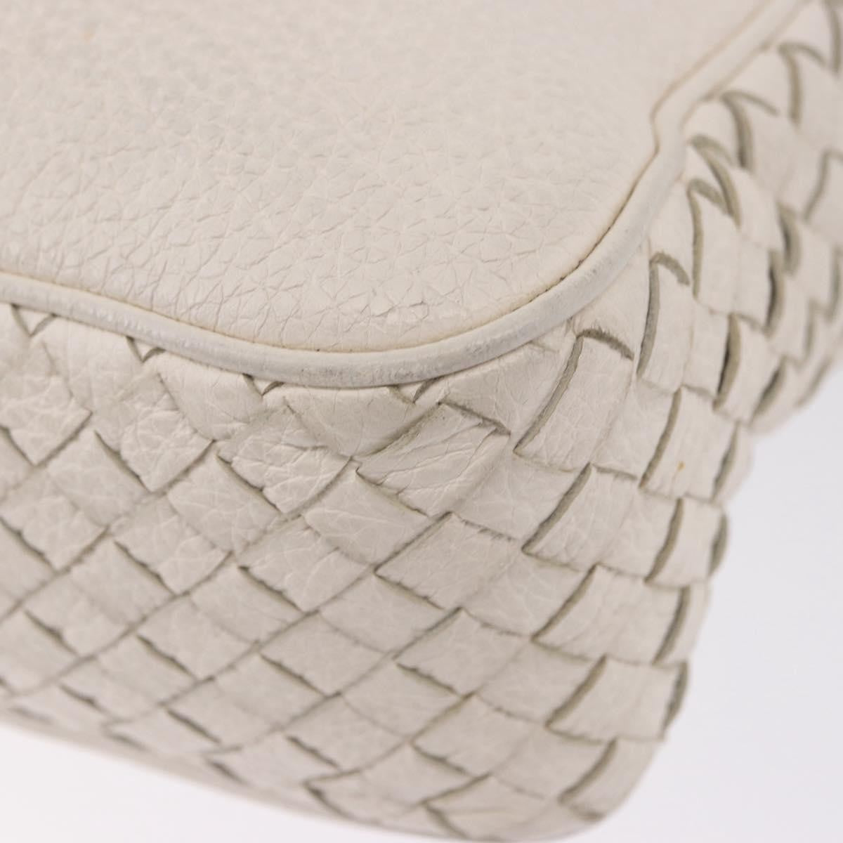 Bottega Veneta Intrecciato Shoulder Leather, White, Leather, Shoulder Bag