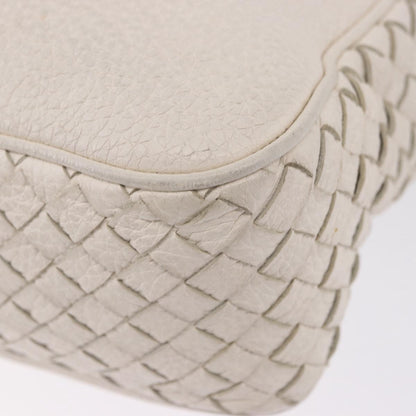 Bottega Veneta Intrecciato Shoulder Leather, White, Leather, Shoulder Bag