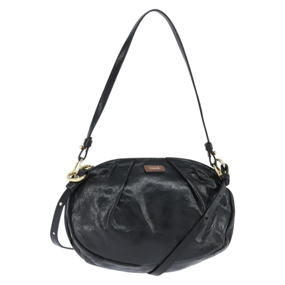 Chloe 2way shoulder bag Leather, Black, Leather, Shoulder Bag