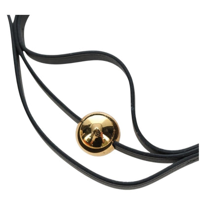 Hermes Météore Leather, Black, Leather, Necklace