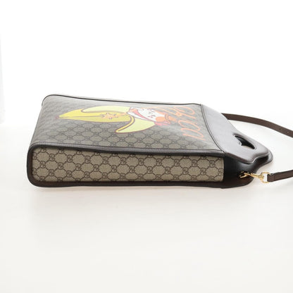 Gucci Cut Out Handle Printed GG Coated Canvas, Brown, Canvas, Tote Bag