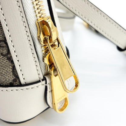 Gucci Horsebit 1955 Top Handle GG Coated Canvas with Leather, Beige, Canvas, Handbag