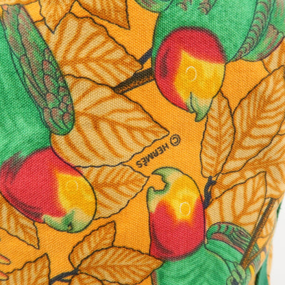 Hermes Vintage Drawstring Bucket Printed Canvas, Orange, Canvas, Shoulder Bag