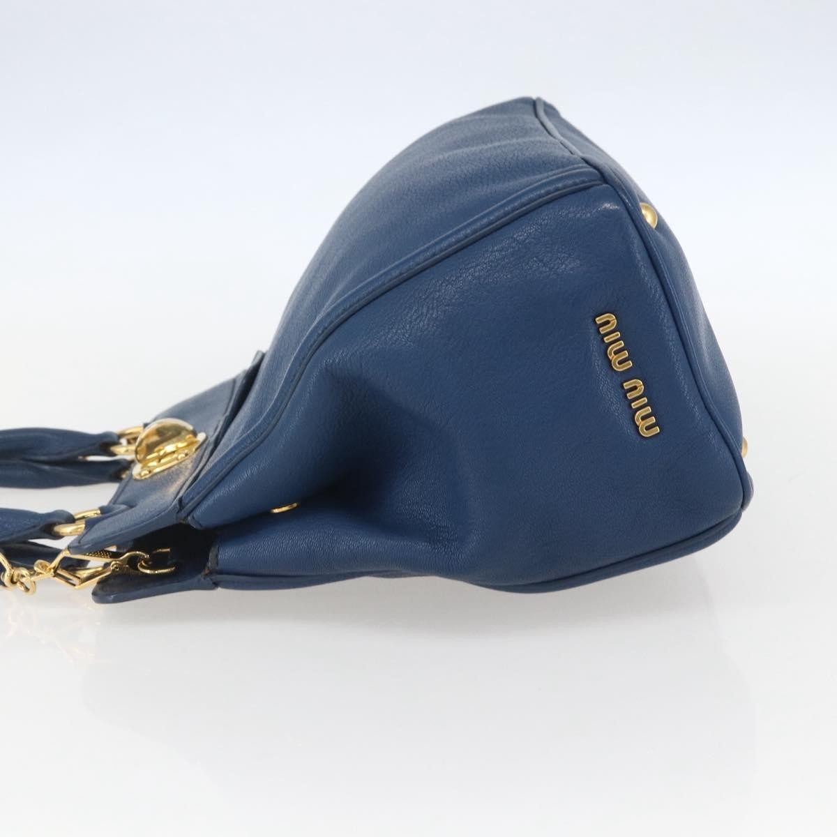 Miu Miu Vintage Leather, Blue, Leather, Tote Bag