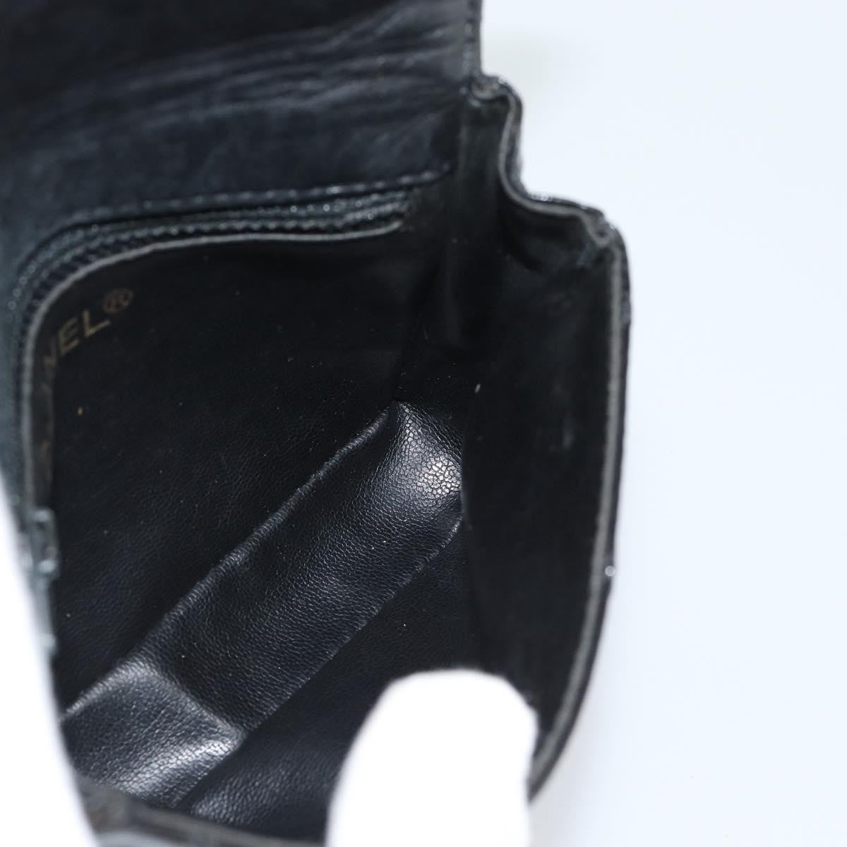 Chanel CC Flap Belt Quilted Lambskin, Black, Patent Leather, Clutch