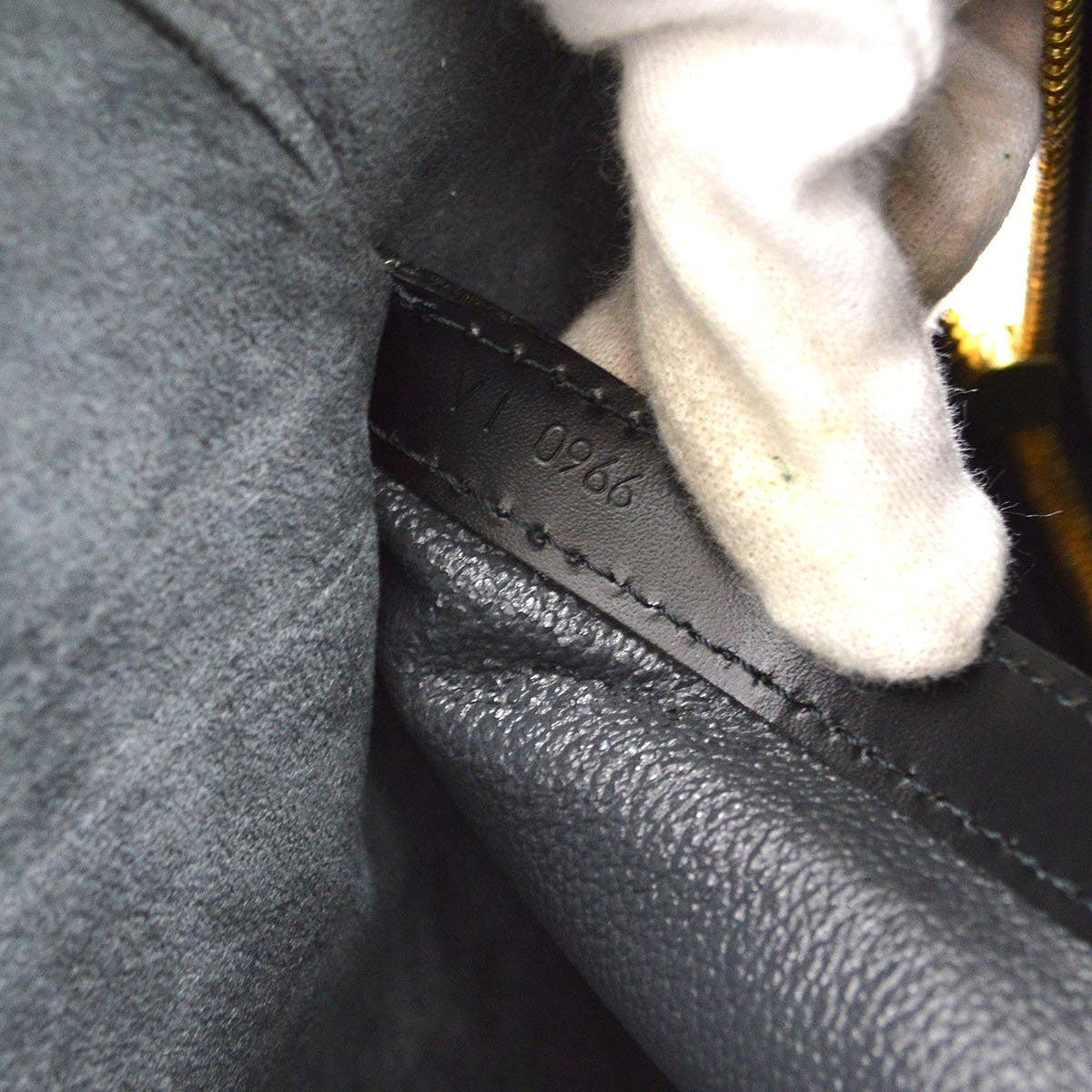 Louis Vuitton Sorbonne Epi Leather, Black, Leather, Handbag