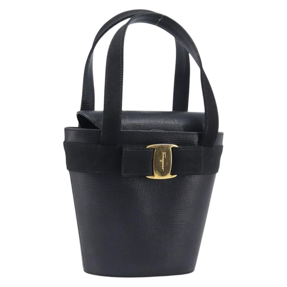 Salvatore Ferragamo Vara Bow Leather, Black, Leather, Crossbody Bag