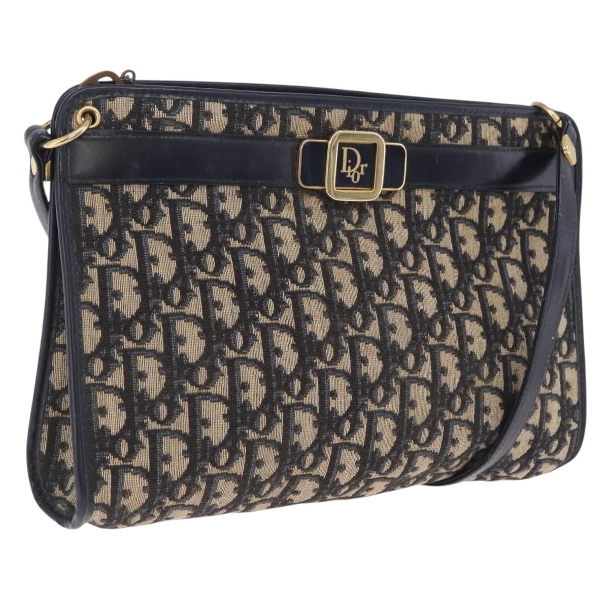 Christian Dior Trotter shoulder Canvas, Navy, Canvas, Handbag