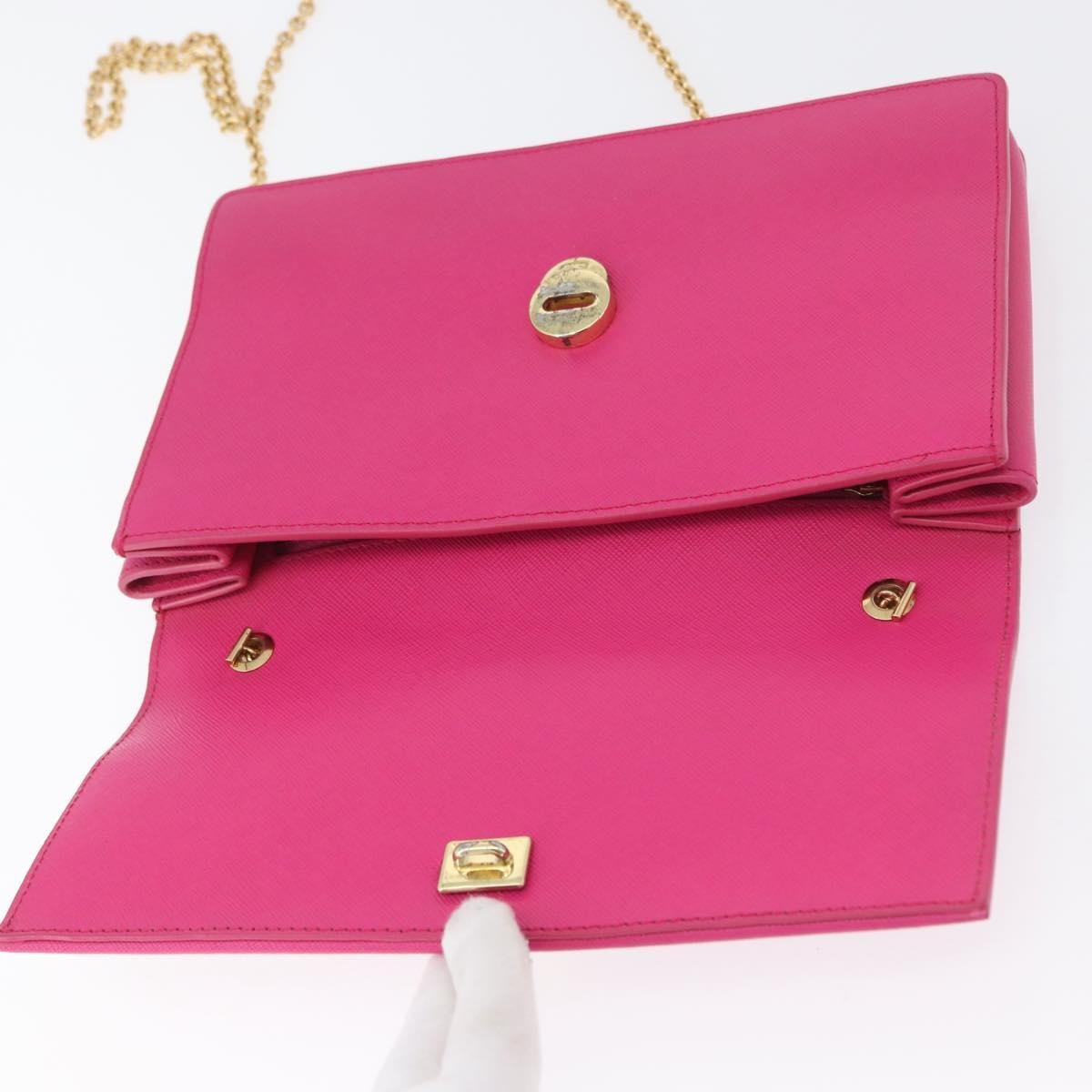 Salvatore Ferragamo Vala Chain Leather, Pink, Leather, Shoulder Bag