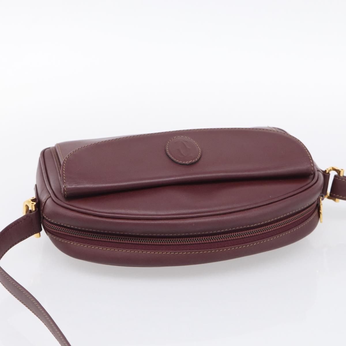 Cartier Must de Cartier Leather, Burgundy, Leather, Shoulder Bag