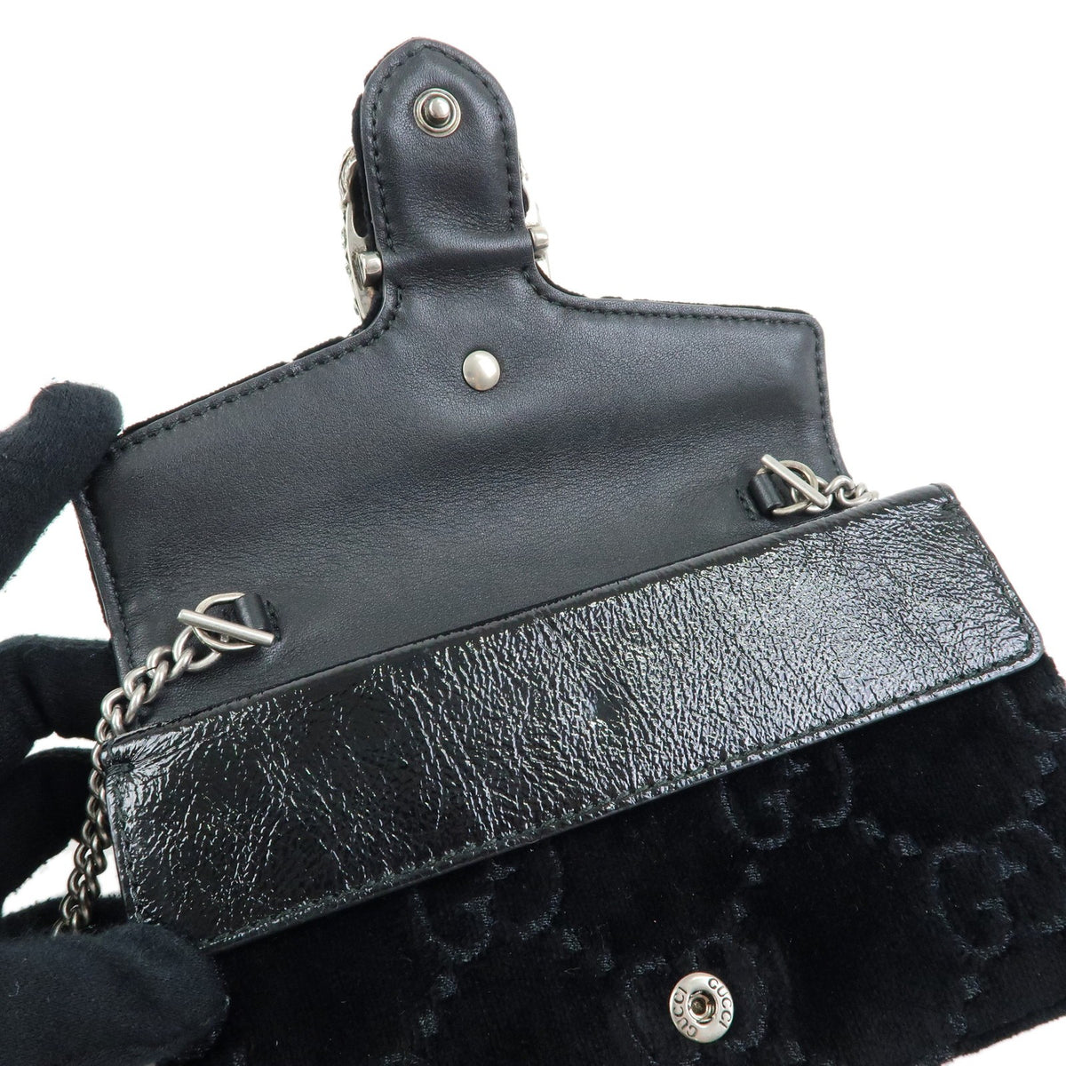 Gucci Dionysus Velvet, Black, Velvet, Handbag
