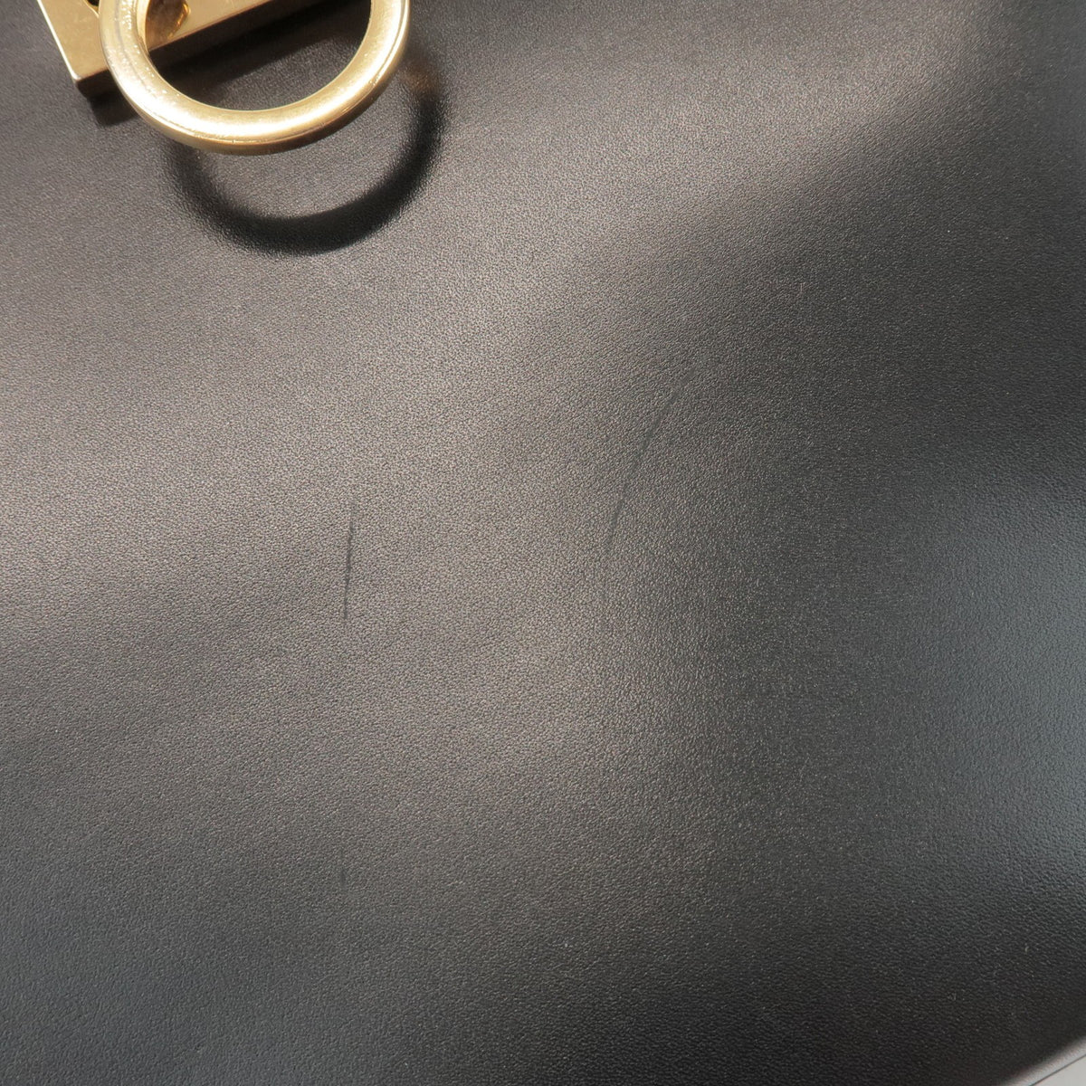 Salvatore Ferragamo Trifolio Leather, Black, Leather, Shoulder Bag