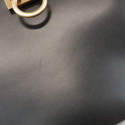 Salvatore Ferragamo Trifolio Leather, Black, Leather, Shoulder Bag