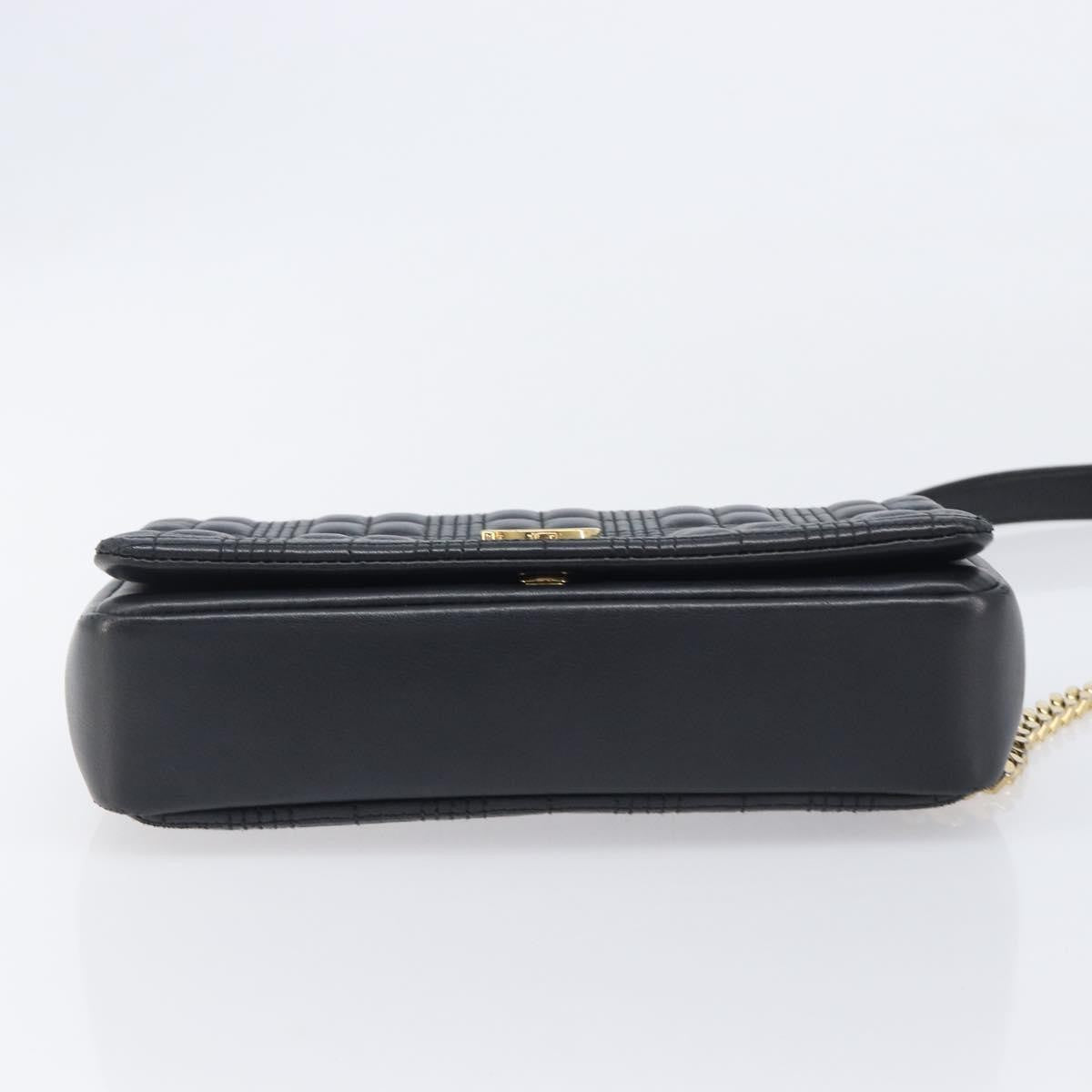 Burberry Lola Wallet on Chain Quilted Leather, Black, Leather, Crossbody Bag