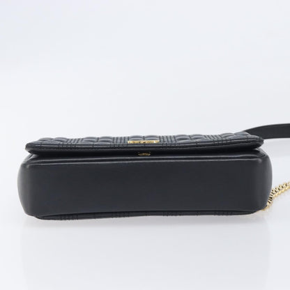 Burberry Lola Wallet on Chain Quilted Leather, Black, Leather, Crossbody Bag