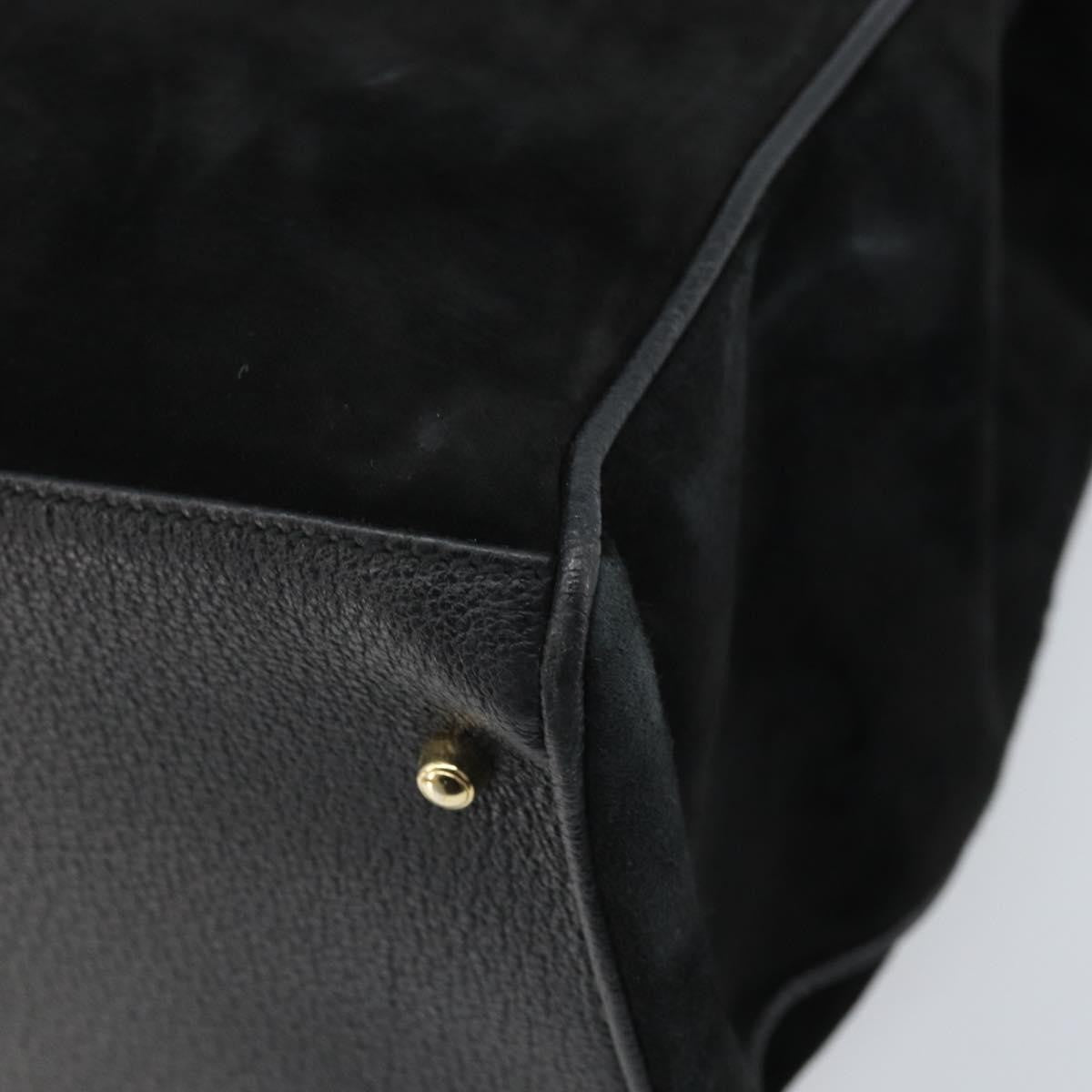 Gucci Bamboo Suede, Black, Suede, Tote Bag