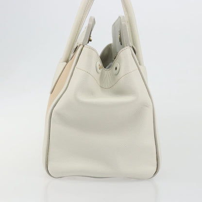 Prada Cuir Frame Convertible Canvas and Saffiano Leather, Beige, Canvas, Tote Bag