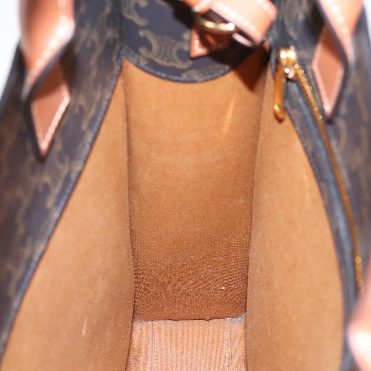 Celine Vertical Cabas Tote Triomphe Coated Canvas, Brown, Canvas, Tote Bag