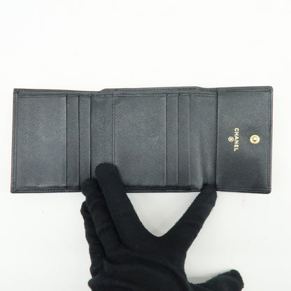 Chanel CC Button Coin Purse Leather, Black, Calfskin, Card Holder