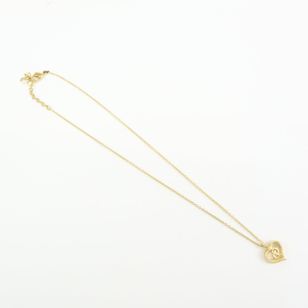 Christian Dior CD Heart Metal, Gold, Metal, Necklace