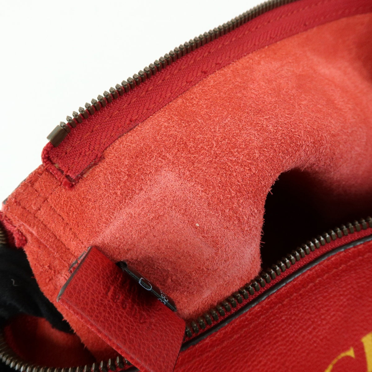 Gucci Logo Portfolio Printed Leather, Red, Leather, Clutch