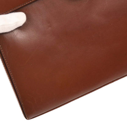 Salvatore Ferragamo Gancini Convertible Top Handle Leather, Brown, Leather, Handbag