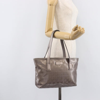 Gucci Tote GG Imprime, Silver, Canvas, Tote Bag