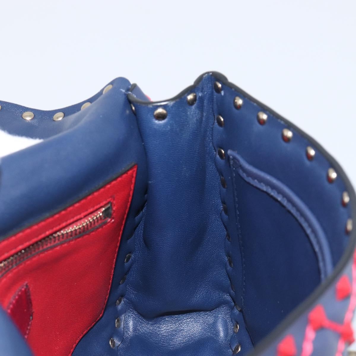 Valentino Garavani Rockstud Spike Flap Quilted Leather, Navy, Leather, Shoulder Bag