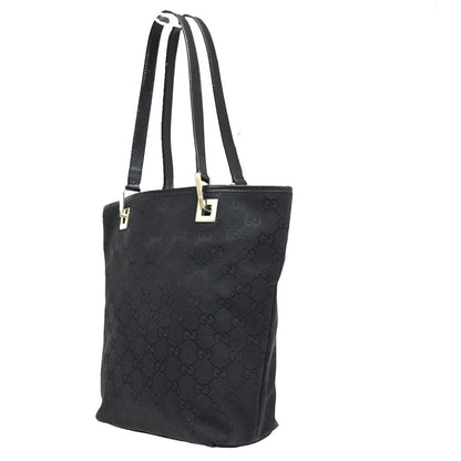 Gucci Vintage Bucket Shopping GG Canvas, Black, Canvas, Tote Bag