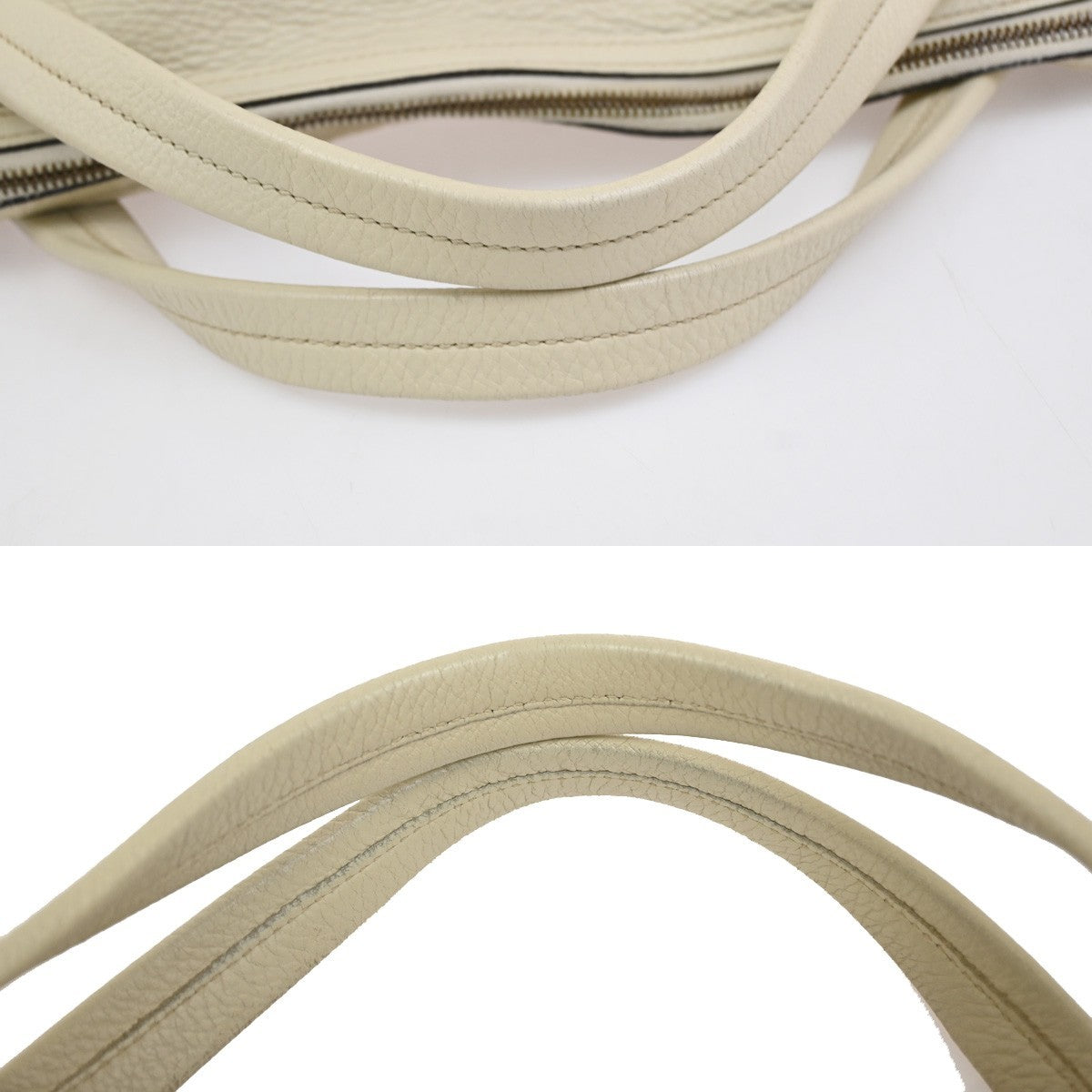 Gucci Twill Satchel Leather, White, Leather, Shoulder Bag