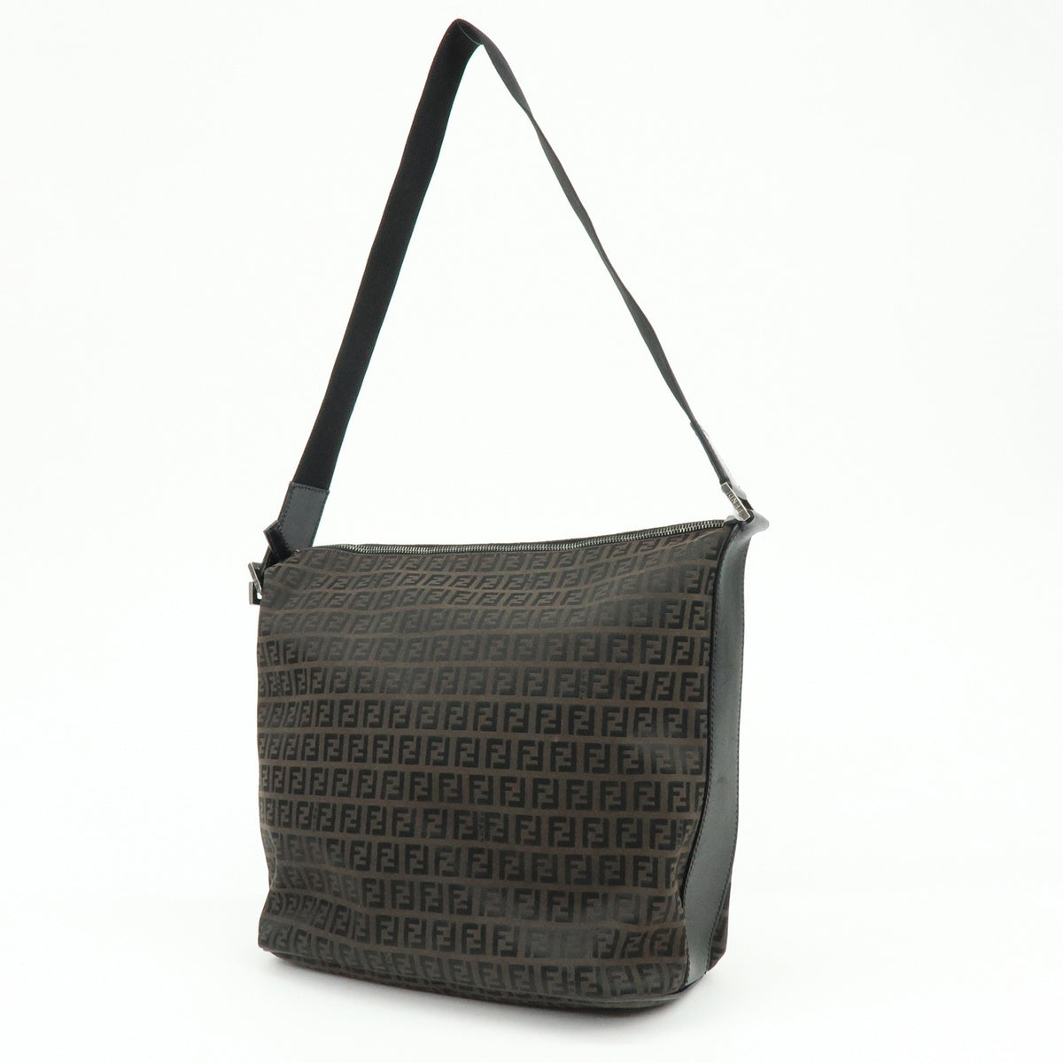 Fendi Shoulder Zucchino Canvas, Brown, Canvas, Shoulder Bag