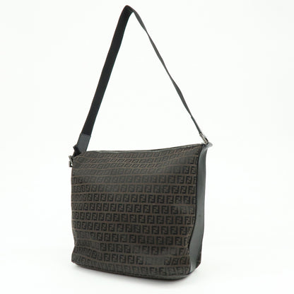 Fendi Shoulder Zucchino Canvas, Brown, Canvas, Shoulder Bag