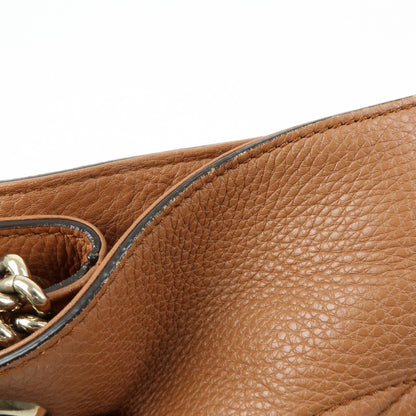 Gucci Soho Chain Strap Leather, Brown, Leather, Shoulder Bag