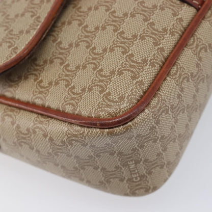 Celine Macadam Shoulder Canvas, Beige, Canvas, Crossbody Bag