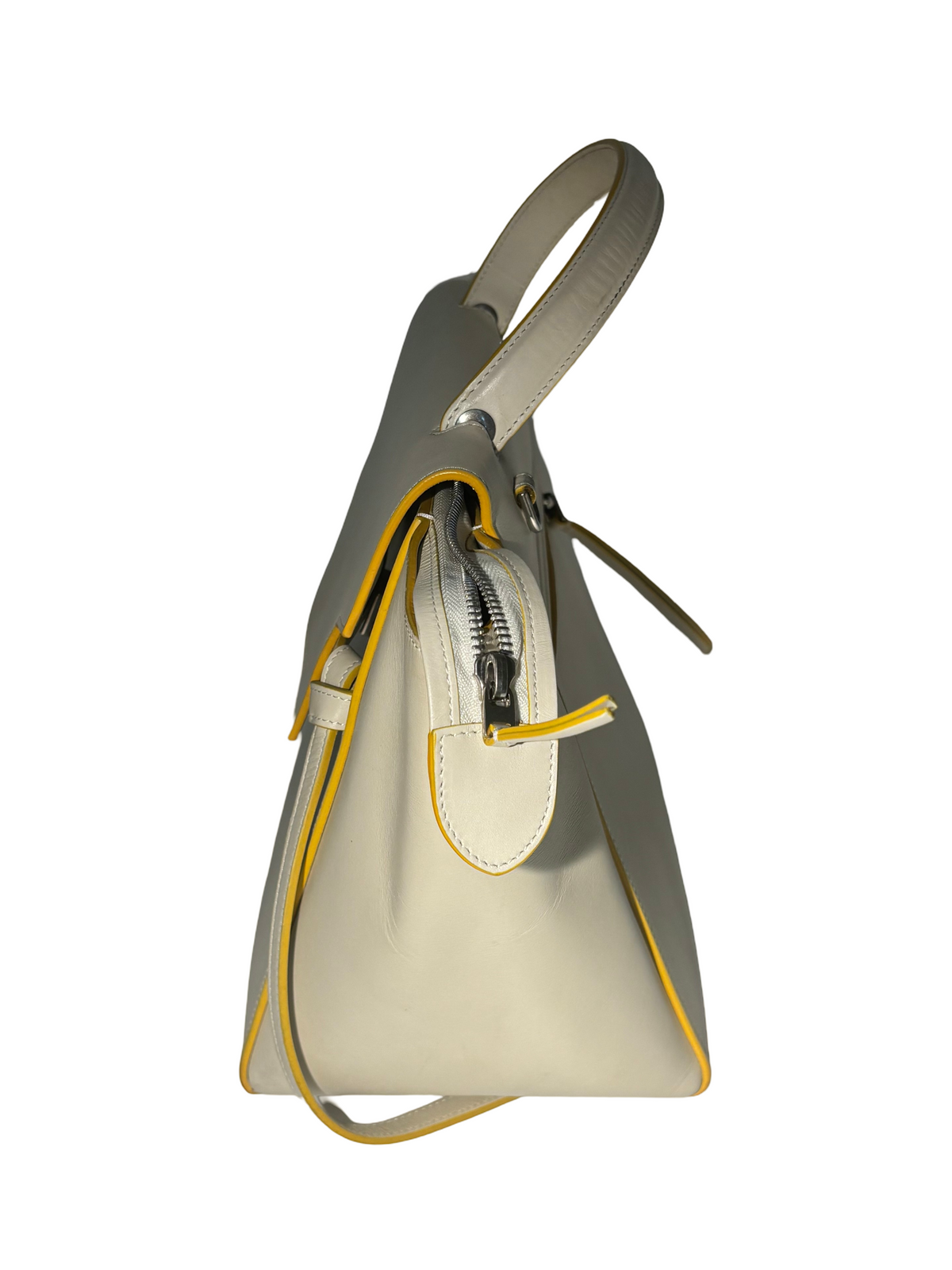 Celine Belt Calfskin, Beige, Calfskin, Handbag