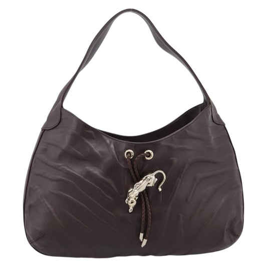 Cartier Panthère Shoulder Leather, Brown, Leather, Shoulder Bag