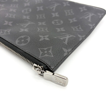 Louis Vuitton Pochette Voyage Monogram Eclipse Canvas, Black, Canvas, Clutch