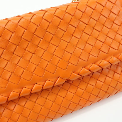 Bottega Veneta Olimpia Intrecciato Nappa, Orange, Leather, Crossbody Bag