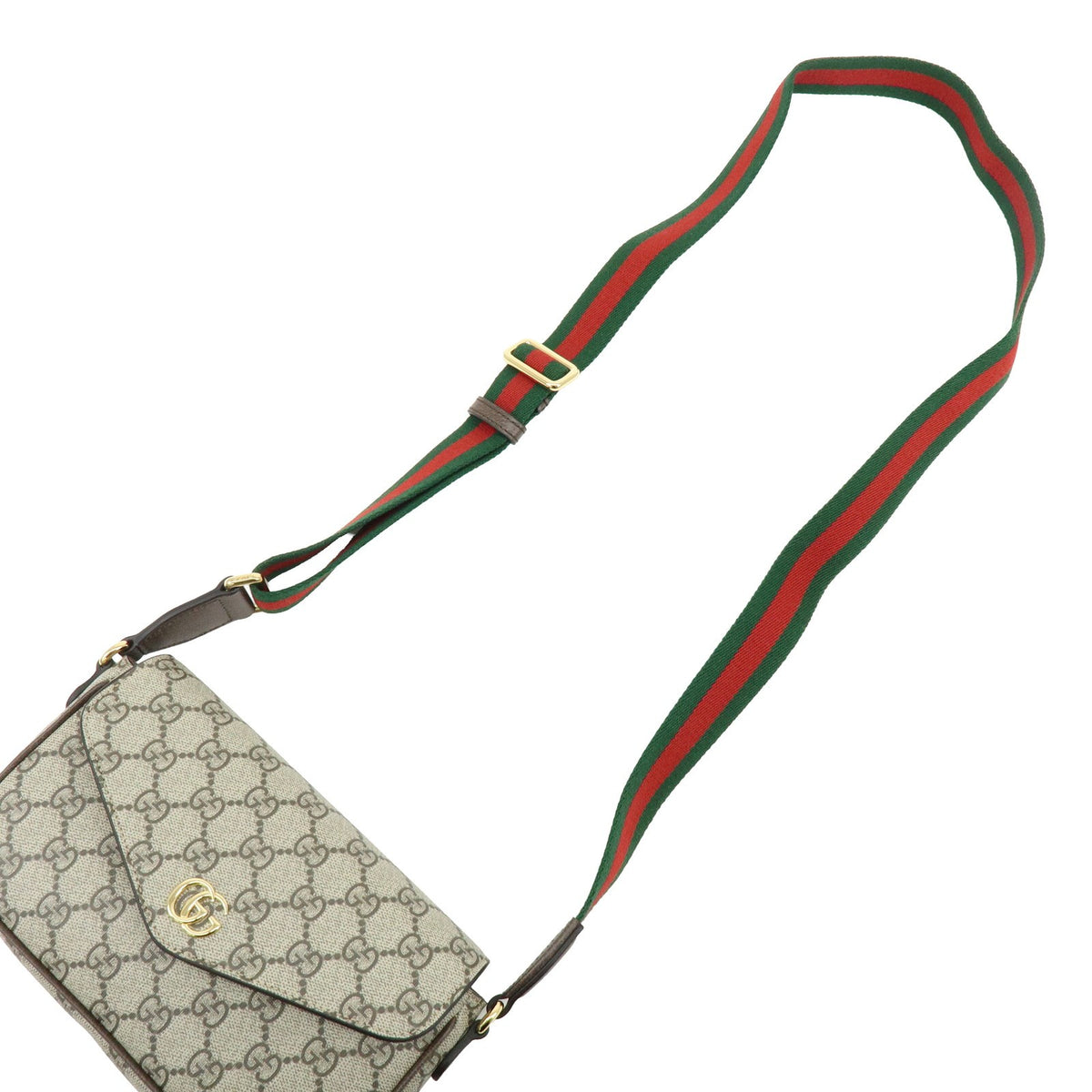 Gucci Ophidia Envelope Flap GG Coated Canvas, Beige, Canvas, Shoulder Bag