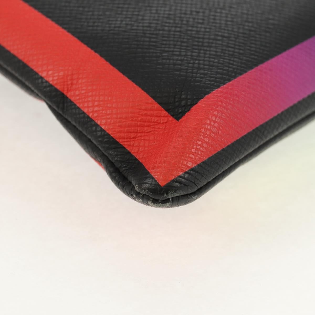 Louis Vuitton Pochette A4 Rainbow Taiga Leather, Black, Leather, Clutch