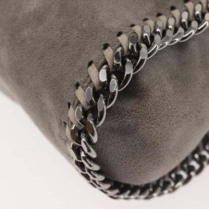 Stella McCartney Falabella Fold Over Faux Suede, Gray, Synthetic, Shoulder Bag